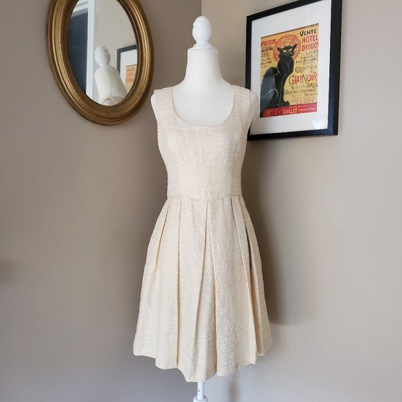 Shoshanna Gold Jacquard Melody Dress Size 6 - Picture 3 of 16